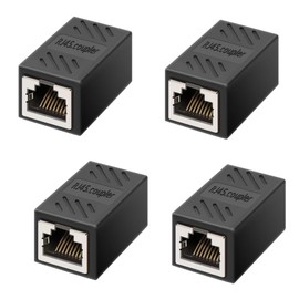 RJ45 Coupler, Ethernet Network Cable in line Coupler for Cat7/Cat6/Cat5e/Cat5, Ethernet Network Cable Extender Female to Female (4 Pcs)