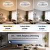 Fszdorj 24'' Ceiling Fan with Light and Remote,White Low profile