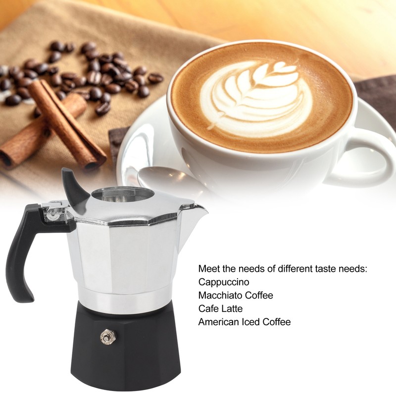 100ml Moka Pot Double Valve High Pressure Black Lower Pot