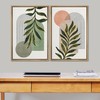 SIGNFORD Framed Canvas Print Wall Art Set Jungle Palm Leaf