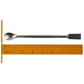 CVNRCLP 7.9in Stainless Steel Lab Spatula - Double-Ended Laboratory Sampling Spoon with Flat Square & Spoon Ends for Precise Measurement and Mixing.