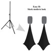 2x black double sided spandex stretch speaker stands scrims, tripod