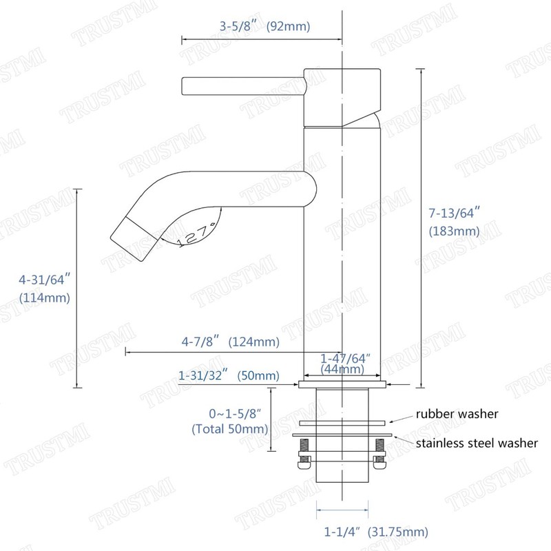 TRUSTMI Brushed Gold Bathroom Faucet Modern Single Handle Single Hole