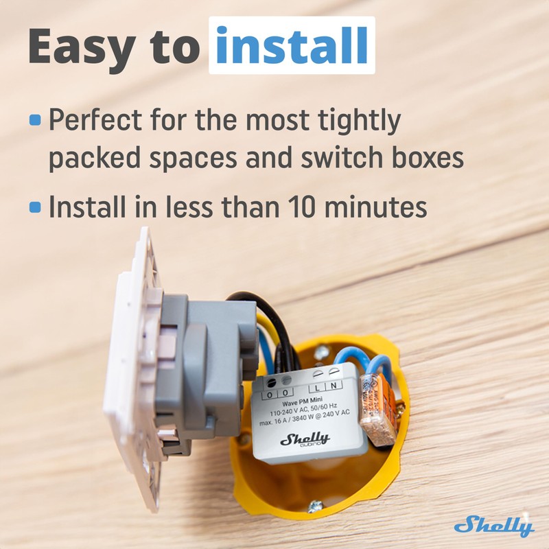 Shelly Wave PM Mini - 1-Channel Z-Wave Smart Power Meter