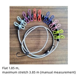 Cosbrutic Travel Washing Line Clothesline with 12 Clothespins, Stretchable, Reusable Indoor Drying Line and Outdoor Travel Accessories Camping Accessories