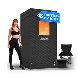 HyberVital Sauna Box, Portable Sauna for Home, Large Sauna Tent with 3.0L Steamer for Full Body SPA, Easy Assembly Quick Heat-Up Sauna Experience