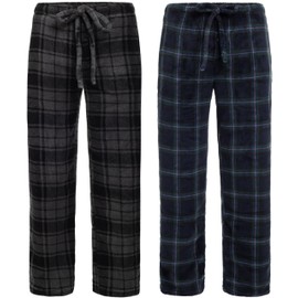 Alexander Del Rossa Men's 2-Pack Warm Fleece Pajama Pants, Lounge Bottoms, Pack 1 Size XL (A0328PK1XL)