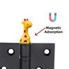ERUZO 6Pcs Giraffes Magnetic Hinge Head Toppers, Retro Brown Resin