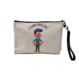 Tasche aus Leinen – Arcade Retro Gaming Spiele Video Humor Witz Geek Kultur – Kosmetiktasche aus Leinen – Kulturbeutel – Geldbörse, I Can Fix, 23.5 x 15 cm, Kosmetiktasche