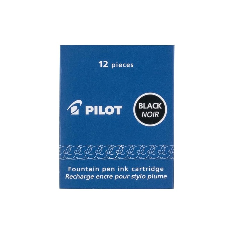 PILOT Namiki IC100 Fountain Pen Ink Cartridges, Black, 12-Pack (69100)