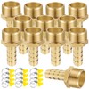 Brass Pipe Adapter, 12 Pieces 10 mm Barb x 3/4