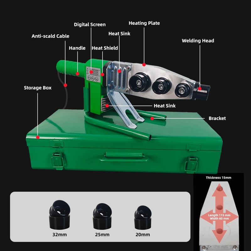 Plastic Water Pipe Welder for PP, PP-R, PE, PP-C -