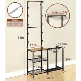 Indoor Gun Racks Wall Mount, [2025 Upgraded] Rifle Rack and Shotgun Floor Stand with Pistol Holder, Wall Gun Rack Stand Holds up 10 Guns Storage, Hunting Gun Display Shelf for Garage Shop