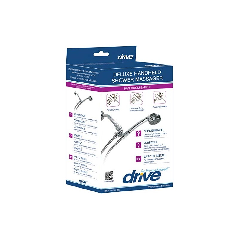Drive Medical Deluxe Shower Spray Massager, Chrome