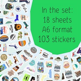 BulbaCraft Massachusetts Stickers for Water Bottle and Laptop - State Souvenirs, Decorations & Gifts, Waterproof Vinyl Decals, Gifts for Women & Men