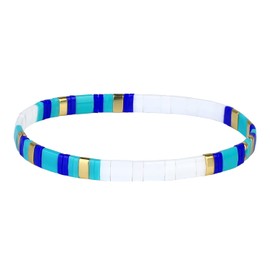 KELITCH Classic Link Bracelets Bangles Tila Beads Stretch Bracelets Summer Charm Bracelets For Women - 05E