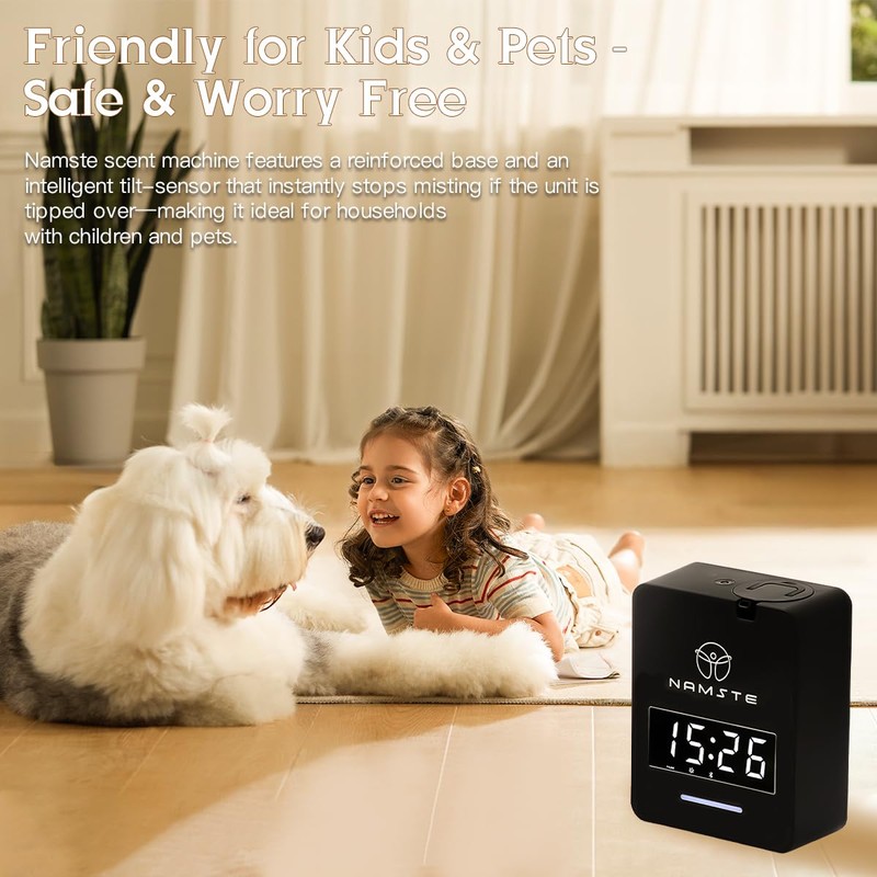 Namste Smart Waterless Diffuser HVAC Scent Machine with Clock &