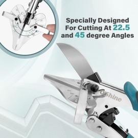 O’Shine 22.5 Degree Ratchet Miter Shears For Angular Cutting Molding Wood Crafting, Quarter Round Cutting Tool Shoe Molding Cutters, Multi Angle Miter Shear Trim Cutter Hand Tool, w/ 1pc Extra Blade