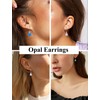 Vesitim Round Opal Earrings Created Opal Jewelry for Women Leverback