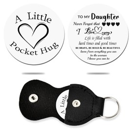 To My Daughter Inspirational Gifts for Women Daughter Pocket Hug Token Keychain Accessories Daughter I Love You Gifts for Her Girls Graduation Wedding Birthday Gifts for Women Engraved Sobriety Gifts