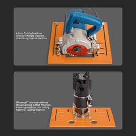 Circular Saw Base Plate, 0-7.5 Inch Adjustable Cutting Machine Base Plate, Support Positioning Board, Circular Saw Guide Rail Tool for Woodworking (11 x 9.8 Inches)