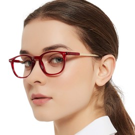 MARE AZZURO Round Reading Glasses Women Trendy Readers 0 1.00 1.25 1.50 1.75 2.00 2.25 2.50 2.75 3.00 3.50 4.00 5.00 6.00 (Red, 1.0)