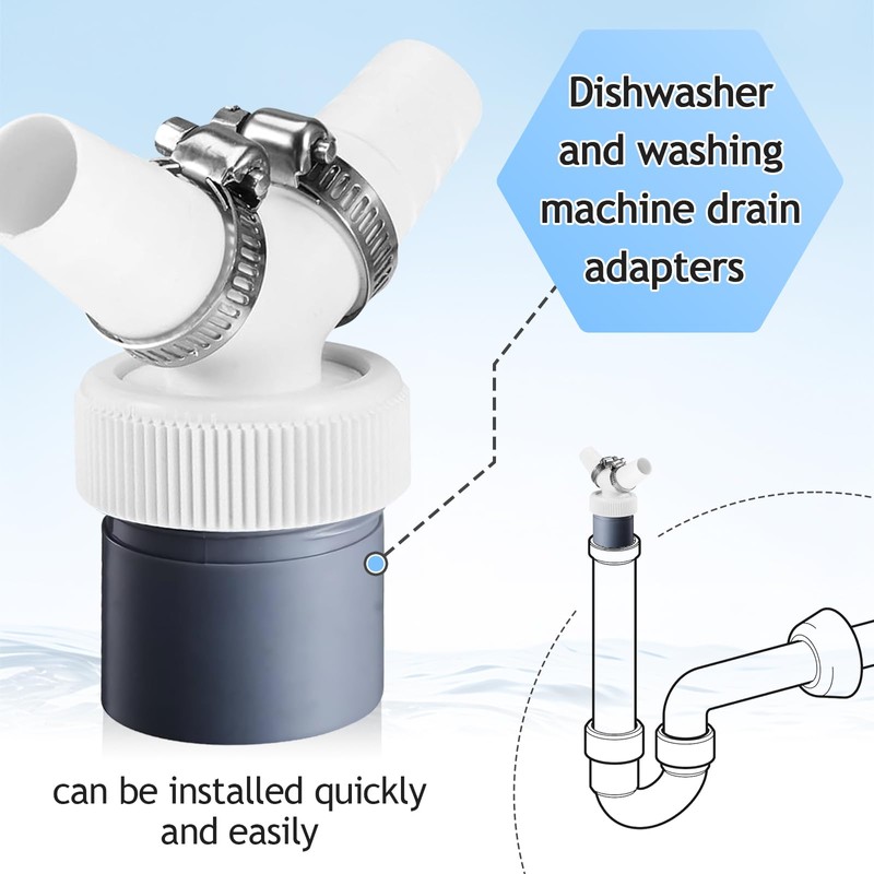 KAIYAYA Double Connection for Washing Machine, Washing Machine Drain Adapter