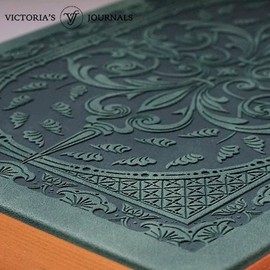 Victoria`s Journals Vintage notebook, Classic A5 journal, Leather Hard Cover, Hardback notebook, Quality design Diary (Green)