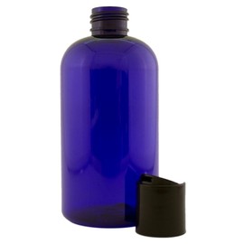 8 fl oz Cobalt Blue Plastic Bottle with Dispenser Lid (12 Pack)