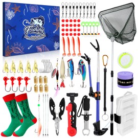 Fishing Advent Calendar 2026 for Men Adult Teen - 24 Days Countdown to Christmas Calendar with Assorted Fishing Lure Accessories Surprise Gifts for Men Father Brother Husband Boyfriend