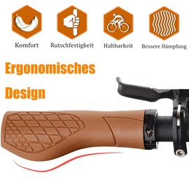 Bicycle Grips, 1 Pair Bicycle Grips Ergonomic Handlebar Grips Bicycle, Bicycle Handlebar Grip Non-Slip Handlebar Grips for 22 mm Bicycle, Mountain Bike, Road Bike Handlebar Grips, Quick Assembly