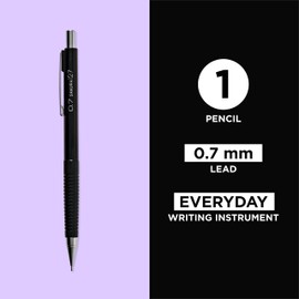 SAKURA 50298 Mechanical Pencil Fixed Sleeve 0.7-mm with 3 Erasers, Black