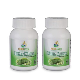 HerbEver Bitter Melon - (500MG 90 Tablets, Natural Vegetarian & GMO Free Pack of 2 (180 Counts)