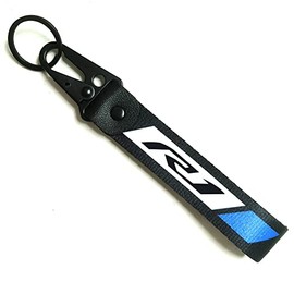 Motorcycle Metal Key Holder Chain Tag With Stamp Logo Nylon Rope Compatible With Yamaha YZF R1 YZFR1