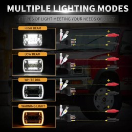 Unbranded Pair 7x6'' 5x7 LED Headlights Hi-Lo w/DRL fit Toyota 95-97 Tacoma & 88-95 Pickup
