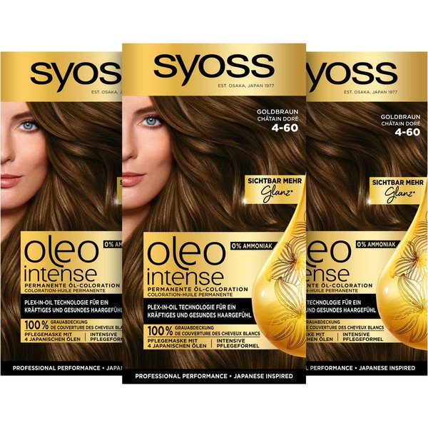 SYOSS Oleo Intense Permanent Oil Colouration 4-60 Golden Brown with