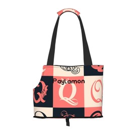 Paylamon Compatible Small Cat & Dog Portable Shoulder Bag, Collapsible Travel Pet Tote Bag, puppy carrier for Carrying on Planes, Buses, Subway (Letter Q)
