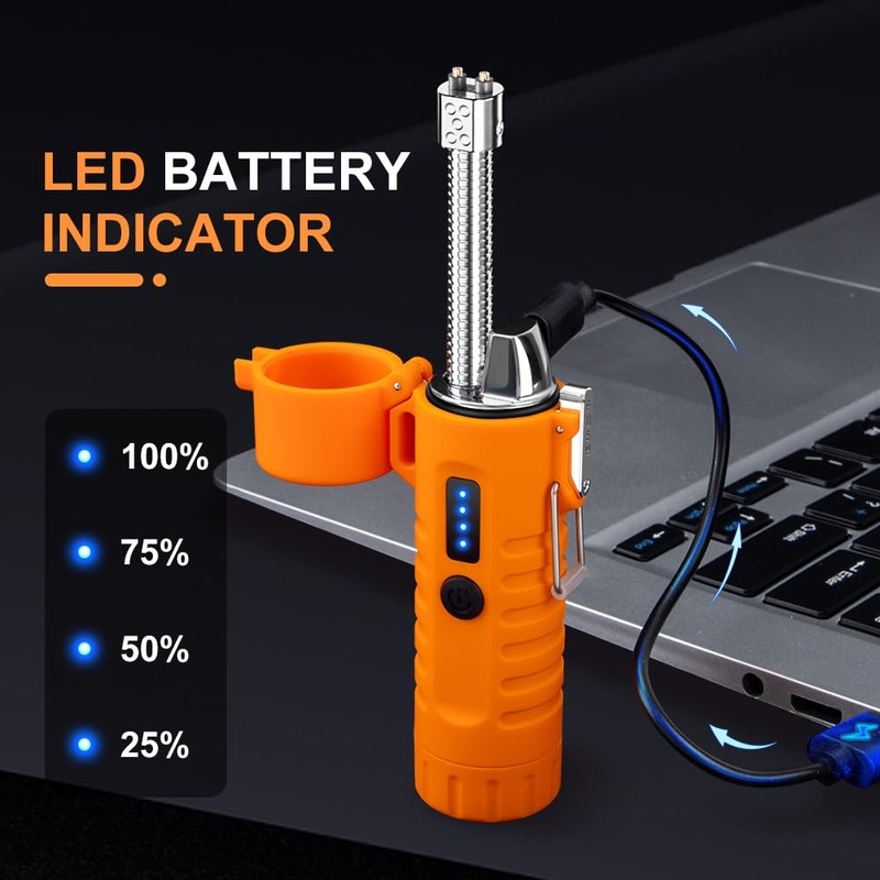 LcFun Electric Lighters Rechargeable Lighters Flexible Neck Dual Arc Electronic