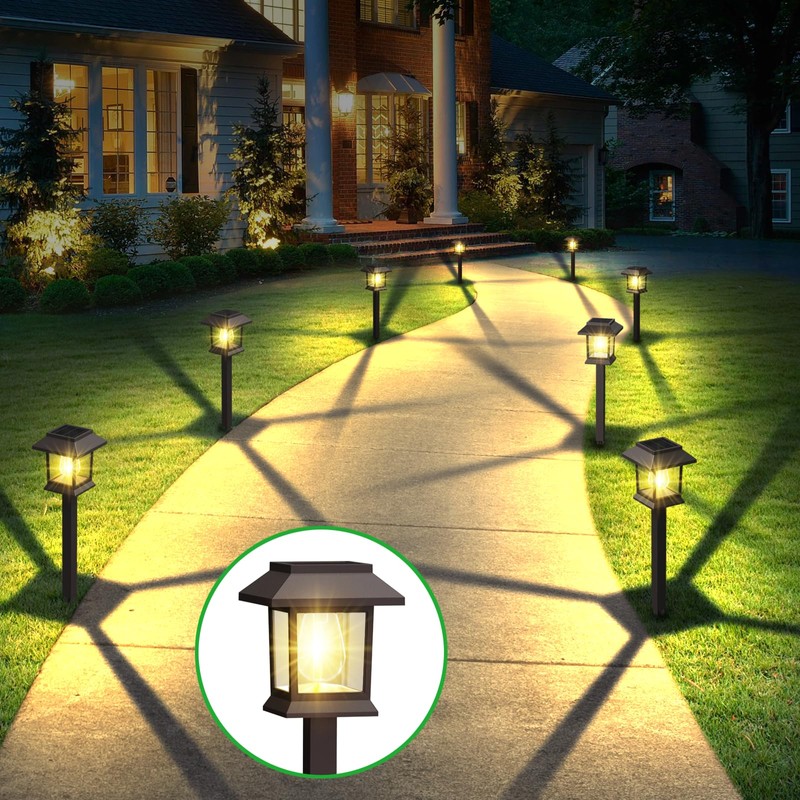 Benany Solar Outdoor Lights, 12 Pack Solar Pathway Lights Waterproof,