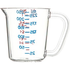 Carlisle FoodService Products 4314107 Commercial Plastic Measuring Cup, 1 Cup, Clear (Pack of 12)