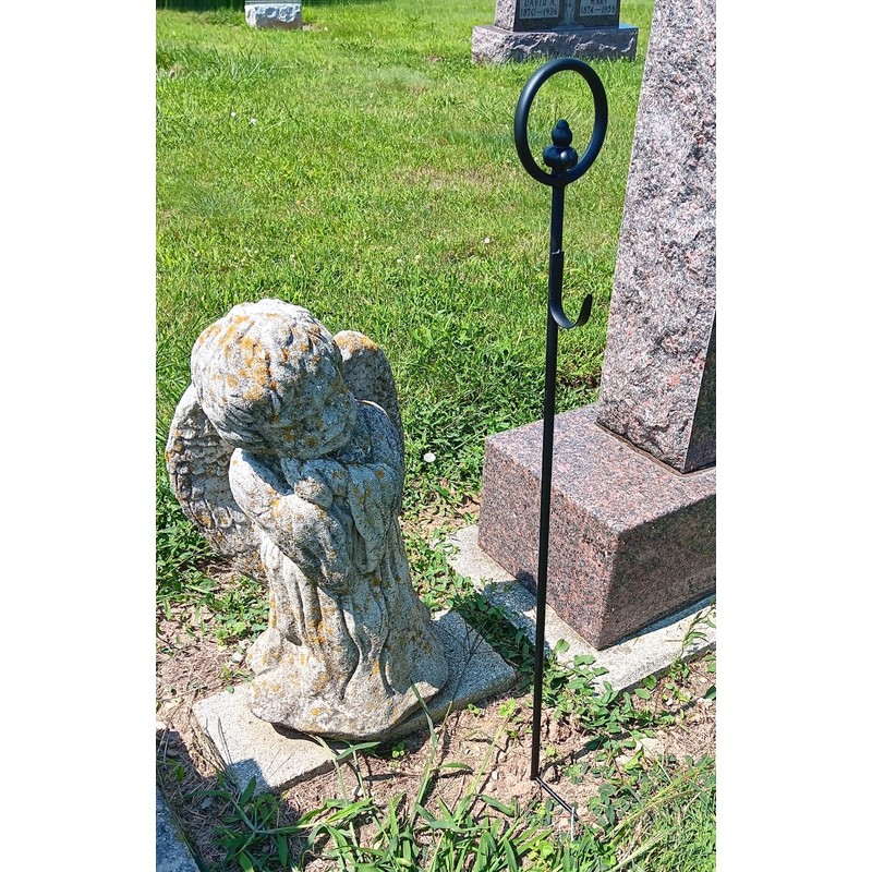 Carson 36" Black Metal Wreath Stake - In-Ground Wreath Hanger