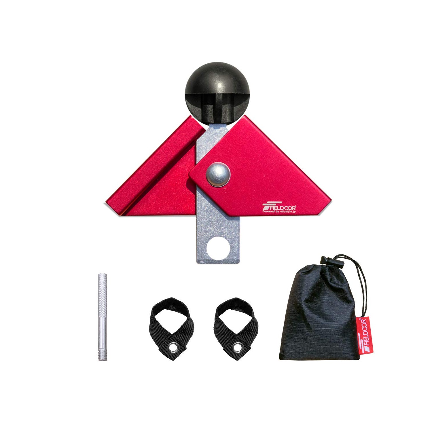 FIELDOOR Two-way Parts (Red) Two-way Tarp with Tip Pin Storage Bag with ...