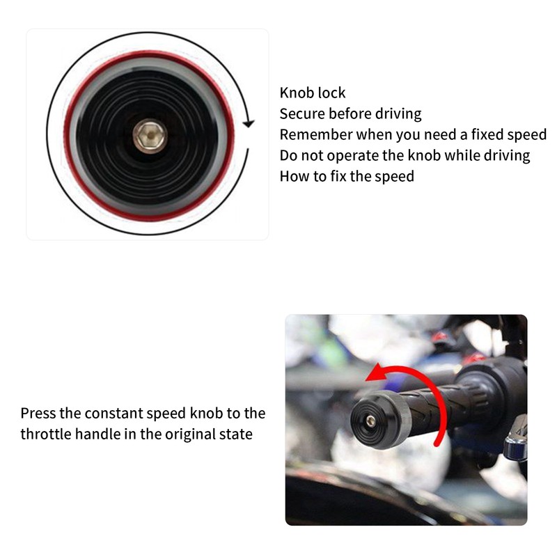 Motorcycle Handlebar End Plug Throttle Speed Control Black Alumimium Rubber