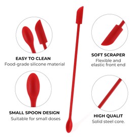 Heclia 5Pcs Beauty Spatulas, Silicone Makeup Spatulas for Women Multicolor Spatula Set, Reusable Beauty Spatula Stir Sticks for Cosmetic and Kitchen Jar, Scraper Silicone Wax Stick Small Spoon