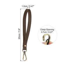 PATIKIL 8 Inch Wristlet Strap, 2 Pack PU Leather Wristlet Keychain Wrist Strap Replacement with Bronze Metal Key Ring Lock for Wallet Purse Key, Coffee