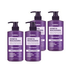 Kundal Honey & Macadamia Protein Hair Treatment Baby Powder Scent 500ml 4 Pieces / 쿤달 허니 앤 마카다미아 단백질 헤어 트리트먼트 베이비파우더 향 500ml 4개