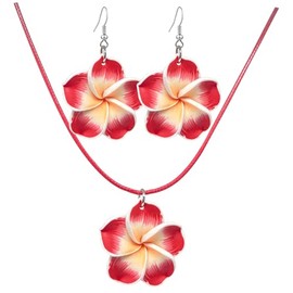 T-ztoss Flower Earrings Lovely Hawaiian Plumeria Dangle Earrings Bohemia Tropical Flower Earrings Beach Party Accessories for Women Gifts (flower-7)