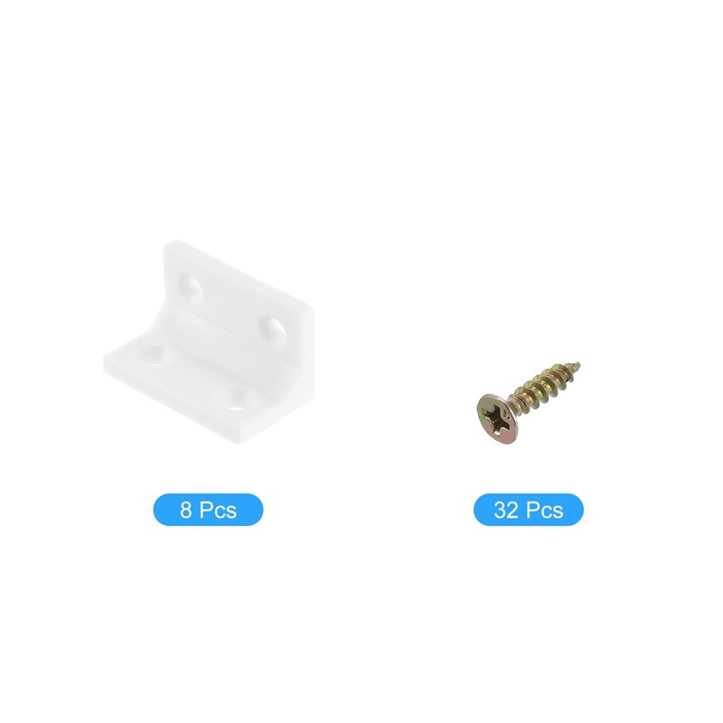 sourcing map 8Pcs 90 Degree Plastic Corner Braces, 22x38x22mm Nylon