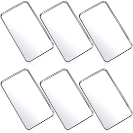 Funnymoom 6 Pcs Baking Stainless Steel Cookie Sheet Small Metal Sheet Pans Professional Rectangle Oven Trays Kitchen Baking Cooking Oven and Toaster, Dishwasher Safe(10.24 x 5.91 Inches)