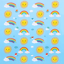 Hotop 483 Pieces Suns Rainbows Cloud Stickers for Kids Hello Sunshine Stickers Adhesive Multicolored Rainbows Stickers Sun Stickers Cloud Stickers for Summer Theme Party Classroom Decoration